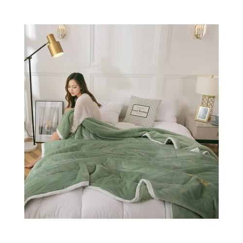 Couverture paisse lavable en flanelle et agneau, polaire magique trois couches