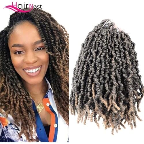 Hair Nest Passion Bomb Twist Faux Curly Locs Braids Afro Kinky Hair Extension Natural False Hair Locs 10 Inch 15 Strands