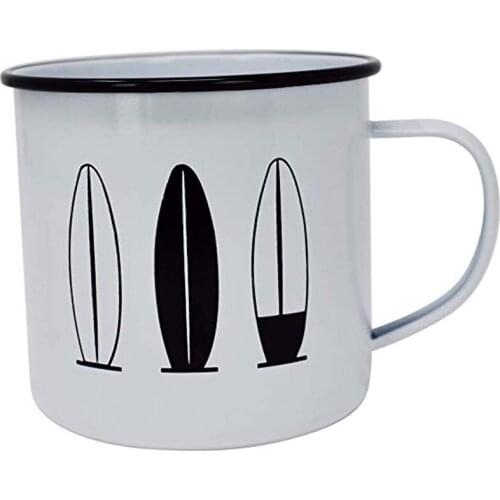 Camping Mug Enamelware Designs – Fun Metal Coffee Mug and Durable Camping Cup - Tin Mugs for Coffee (or Whiskey) Home and Camp