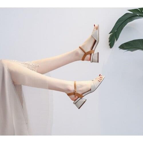 Summer Sandals For Women 2021 Thick Heeled Outdoor female Shoes High Heels Slides fashion Womens Sandals Open Toe Shoes
