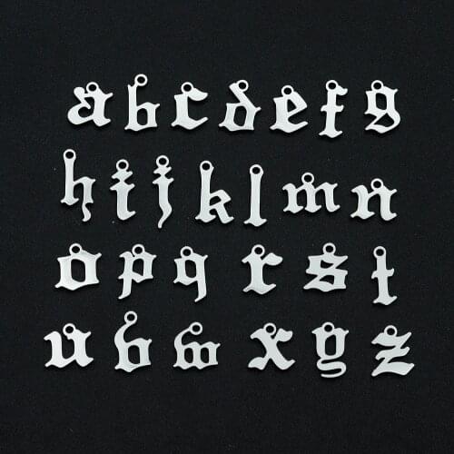 Lyvior Hollow a-z Letter Charms Pendant New Stainless Steel Jewelry Making Accessories DIY Crafting KeyChian Necklaces Bracelets