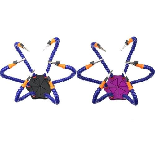 Multifunctional third hand Welding Auxiliary Tools Soldering iron Helping Hands with 6pcs Flexible Arms for Circuit Board Solder