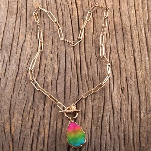 RH Fashion Choker Necklace Collar Statement Hip Hop Chunky Druzy / Pearl Chain Necklaces