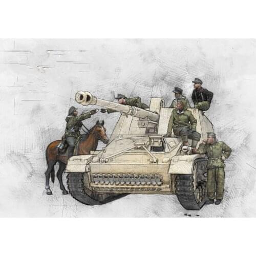 1/35 Scale Unpainted Resin Figure World War II tank crew and cavalry(NO TANK) GK Model Kits Military New