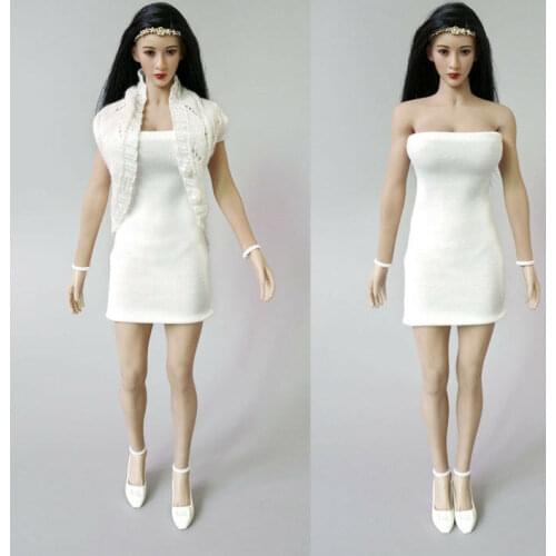 NEW 1:6th White Skirt/Dress For 12" Female Body Doll Toy Figure