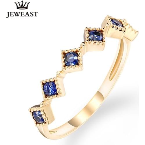 ENZO Natural sapphire 18K Pure Gold 2020 New Hot Selling Top Ring Women Heart Shape Ring For Ladies Woman Genuine Jewelry