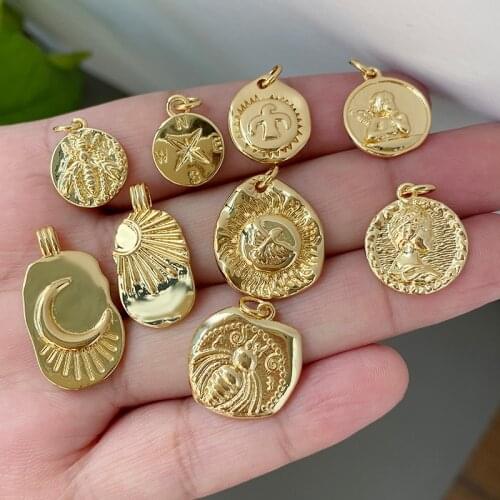 Diy Pendant Charms for Jewelry Making Butterfly Leaf Plant Coin Charms Jewelry Charms Earrings Necklace Bracelet Brass Copper