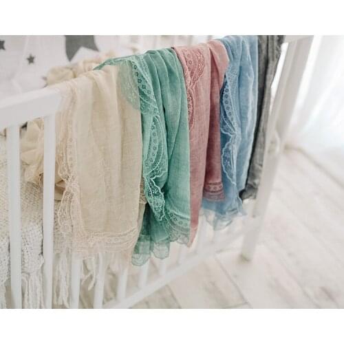 Newborn photo prop wavy lace edge cotton wrap blanket 7 color available Newborn photography prop
