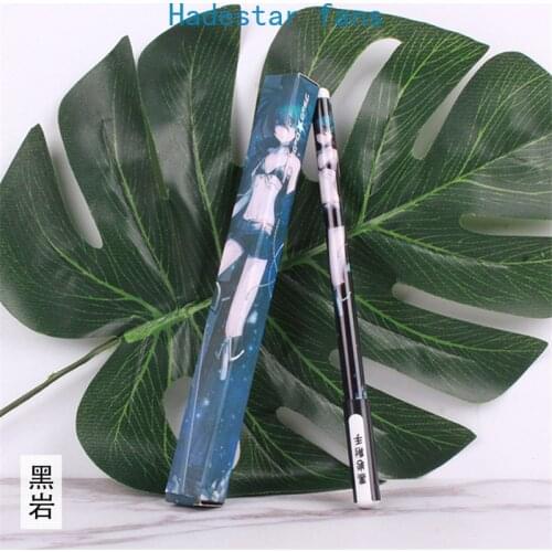 10 sets/lot Anime Black Rock Shooter Gel pen Kuroi Mato Yu Koutari Ballpoint Pen 0.5mm Black refill Pens toy gift