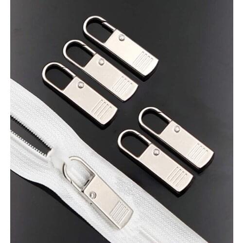 5pcs Detachable Metal Zipper Pullers For Zipper Sliders Head Zippers Repair Kits Zipper Pull Tab DIY Sewing Accessories