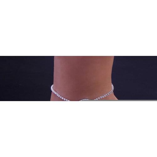 Evil Eye Anklet Hip Hop Jewelry Leg Bracelet Gold Silver Color Tennis Chain Barefoot Rhinestone Bileklik Crystal Anklets Women