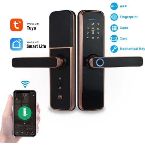 Freecan WiFi Tuya Smart Life App Phone Control Intelligent Electronic Digital Door Lock Biometric Fingerprint Smart Lock