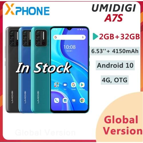 UMIDIGI A7S 2GB 32GB Smartphone Triple Back Cameras 4150mAh 6.53 inch Android 10 4G Network Quad Core Smartphone