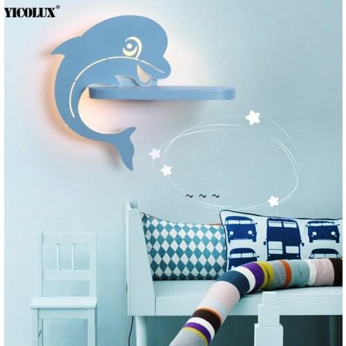 New Modern LED Wall Lights Living Room Bedroom Bedside Pink Blue Shelf Lighting Lamp Luminaire Wandlamp Sconce DropShipping