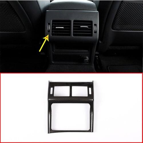 Carbon Fiber Style ABS Rear Seat Air Conditioning Outlet Frame Cover Trim For Jaguar XE X760 XF X260 2016 Car Accessories
