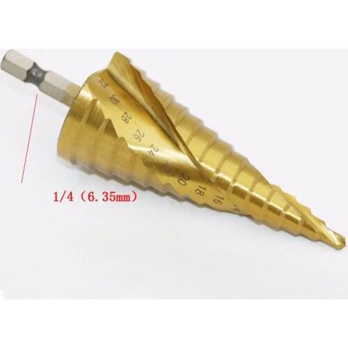 4-32 HSS 4241 Steel Step Cone Titanium Coated Drill Bit Cut Tool Set Hole Cutter with Hex Shank