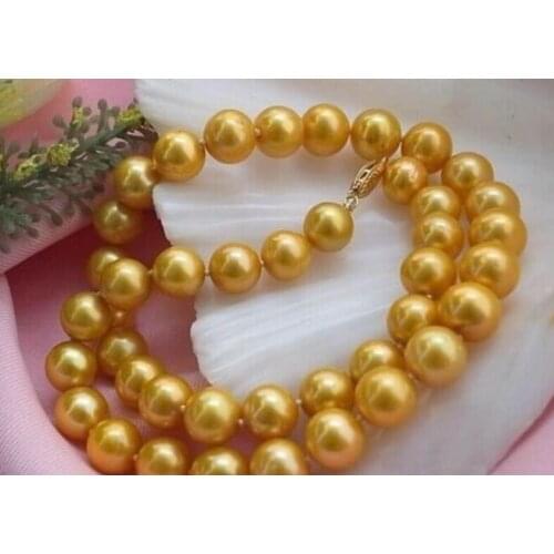 GORGEOUS 8-9 MM NATURAL PEARL NECKLACE 18" Yellow clasp 36"