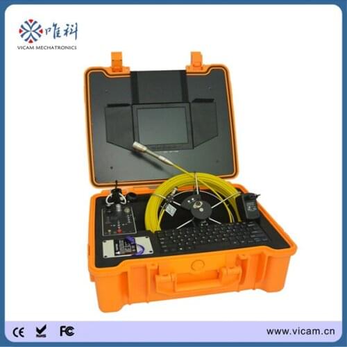 Waterproof 20m video camera sewer pipe inspction camera with meter counter and keyboard V8-3188KC