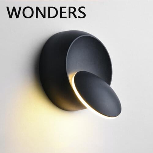 Nordic Minimalist bedroom bedside eye protection LED wall lamp Creative aluminum rotatable 360° interior decors wall light a бра