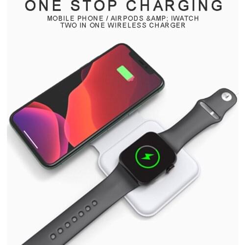 2-in-1 Phone Charging Pad Wireless Charger Desktop Portable Dock Station Wireless Mobile Phone Chargers For iPhone Accessories
