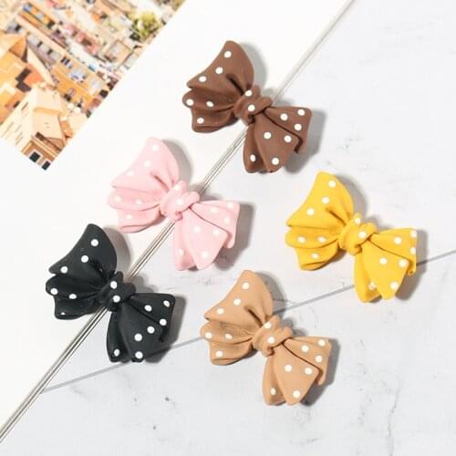 20Pcs Rount Dots Bowknot Flatback Planar Resin DIY Craft Supplies Material Phone Shell Patch Arts Kids Hair Accessories Decor