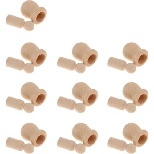 30Set Painted Wood Ornaments DIY Craft Christmas Wedding Dolls Figures Hand Painting Creative Puppets Handmade DIY