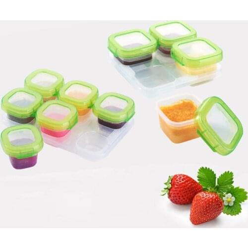 6Pcs Baby Plastic Food Containers Freezer Storage Box Mini Weaning Freezing Case