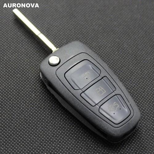 AURONOVA New Upgrade Flip Folding Key Shell for Ford Focus Fiesta 2013 HU101 Blade 3 Buttons Replace Car Key Case