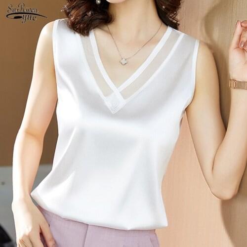 Fashion New Plus Size Silk Blouse Lace Tops Woman V-neck Embroidery Blouses Satin Blouses Women Casual Tops Solid Blusas 13742