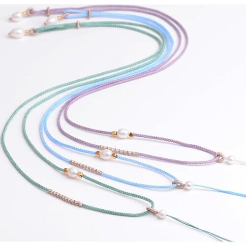 10Pcs/Lot Hand-woven Clavicle Chain Necklace Pendant Rope Pearl Adjustable Man Woman Homemade Jewelry DIY Material Wholesale