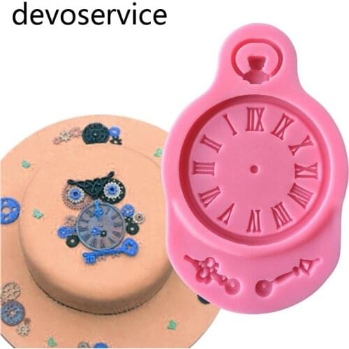 Clock Shape 3D Fondant Mold For Cake Decoration DIY Jelly Candy Clay Silicone Chocolate Moulds Kitchen Baking Sugarcraft Mold