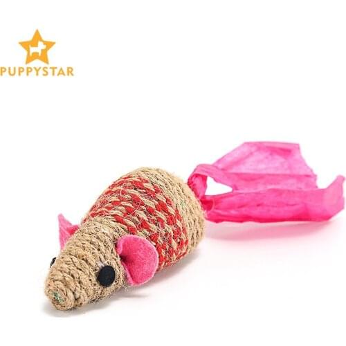 Toys For Cats Solid Sisal Interactive Cat Toy Mouse Mice Animal Toys Kitten Pet Play Games Cat Training Pet Accessories SJ0004