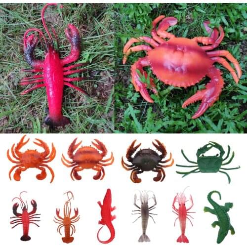 PVC Fake Model Dispaly Artificial Marine Animals Decoration 3D Simulation Shape Lobster Crab Crocodile