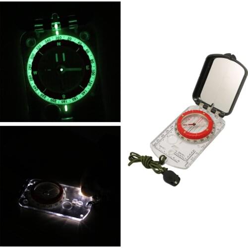 Pocket Compass Scale Magnifier Multifunctional Map Ruler Clinometer Outdoor Navigation Hunting Hiking Backpacking Mountaineering