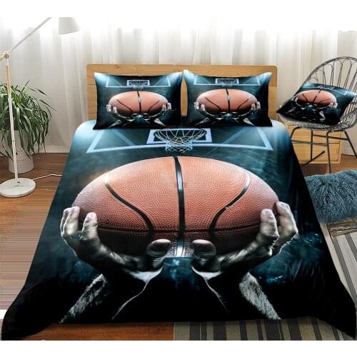 Basketball Bedding Set Sports Duvet Cover Set Basketball Court Sports Bedding Set Boys Teen Home Textiles Microfiber Beds set