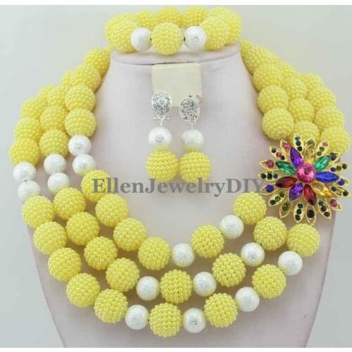 Nigerian Statement Necklace Wedding African Beads Jewelry Set Jewelry Set African Costume Jewelry Sets Beads W12482