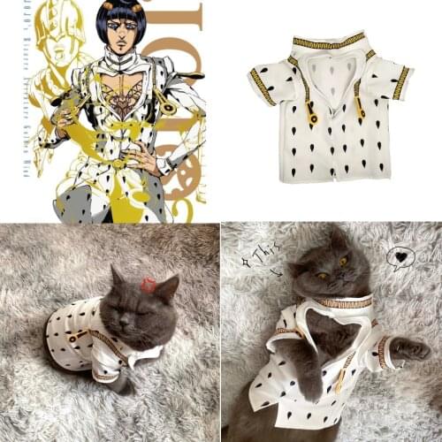 Anime JoJos Bizarre Adventure Bruno Bucciarati Cosplay Costumes Cat Pet Pullover Street Sweathirts Jacket T-shirt Coat Top