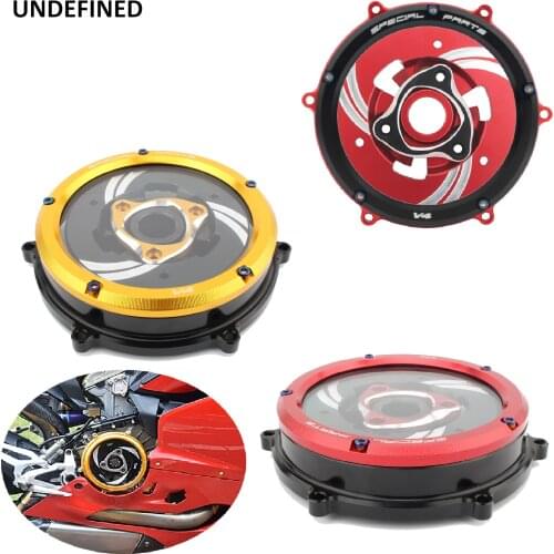 Engine Racing Clear Clutch Cover Protector Guard Spring Retainer R CNC Motorcycle For Ducati Panigale V4 V4s speciale 2018-2019