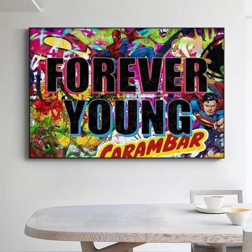 Marvel American Movie FOREVER YOUNG Canvas Paintings Wall Art Pictuers Fashion Posters and Prints Boy Room Bedroom Home Decor