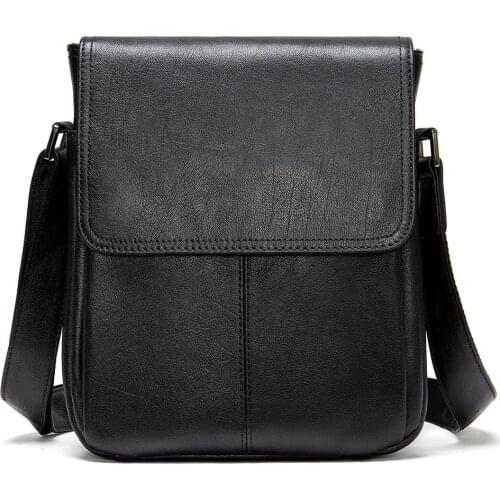 Genuine Leather Mens Shoulder Bag Brand Design Casual Crossbody Man Handbag Messenger Bag Male Side Bags Cowhide Mens Bags