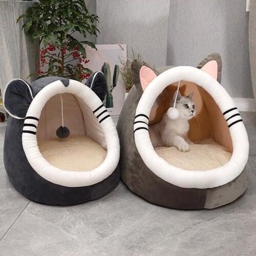 Soft Cat Bed Winter Warm House Pet Dog Nest Kennel Washable Kitten Bed House Sleeping Cave for Small Medium Dogs Supplies