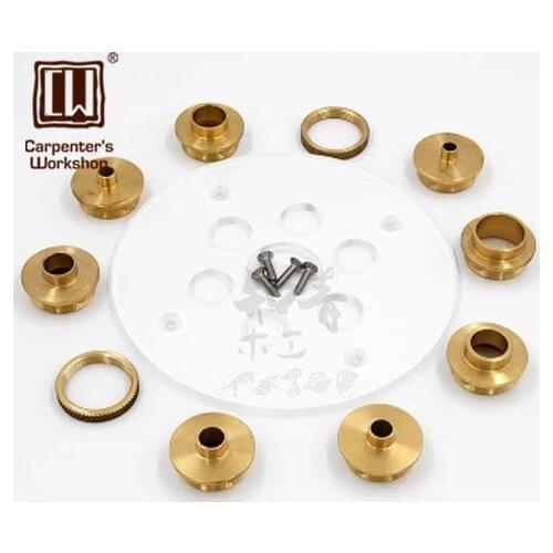 Set of Round Base Plate + 10PCS Brass Router Template Guide Bushings