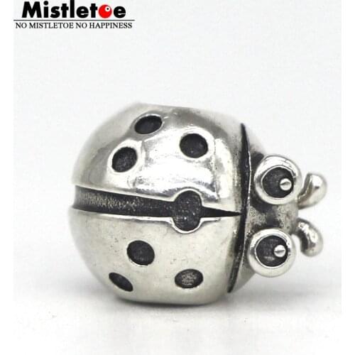 Mistletoe 925 Sterling Silver Lucky Ladybug Charm Bead European Jewelry