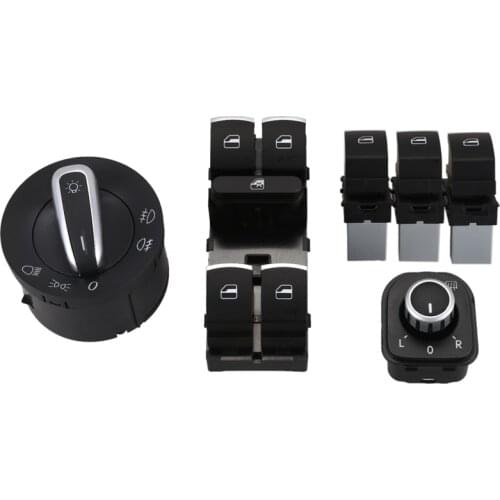 Car Headlight Switch + Window Lift Switch For Volkswagen Golf 5 6 Mk5 6 Jetta 5 6 Passat B6 Touran Seat 5Nd941431A 5Nd959565B