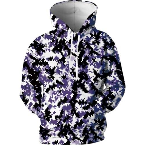 Pixelated camouflage Hoodies green red purple yellow men women hiphop streetwear sweatshirts masaic