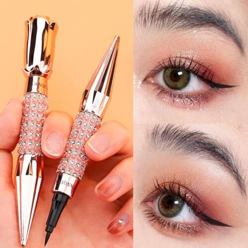 Eyeliner Pen YANQINA Queen Scepter Black Liquid Eyeliner Waterproof Sweat-proof Non-Dizzy Eye Makeup Quick-drying Slim Eyeliner