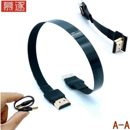 FPV HDMI-compatible 90 degree adapter 5cm silicone sleeve to protect FPC ribbon flat HDMI cable spacing 20 pin plug connector