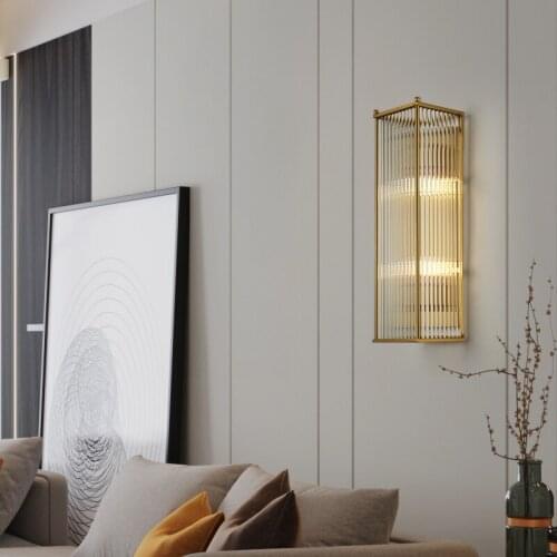 Modern Luxury Crystal Wall Lamp Cuboid Crystal Rod Decor Bedside Lamp Living Room Bedroom Hotel Background Wall Light Fixture