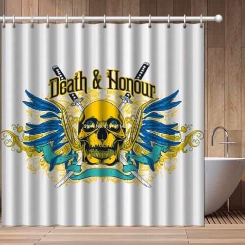 Modern Horror Colorful Skull Shower Curtain Multi-functional Waterproof and Mildew Proof Bathroom Decorative Partition Curtain