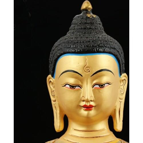 Special Offer -31CM Large Wholesale Buddha statue HOME Hall company Effective Gold-plated the Medicine Buddha brass statue